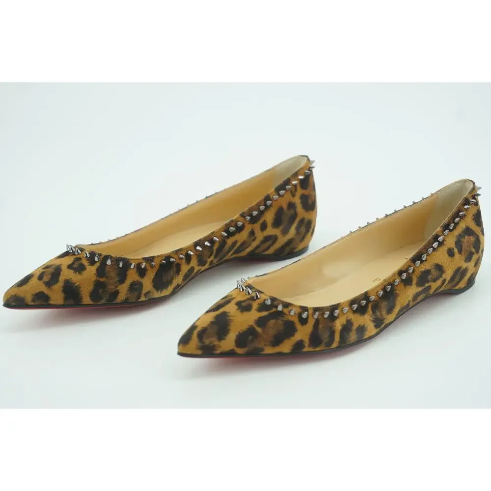 Christian Louboutin Leopard Print Anjalina Pointed Toe Flats